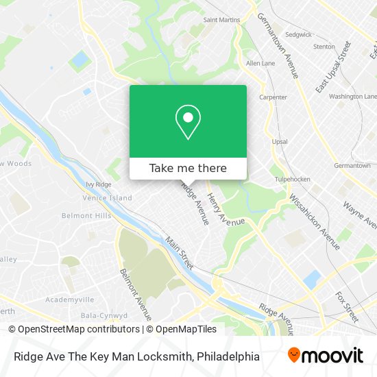 Mapa de Ridge Ave The Key Man Locksmith