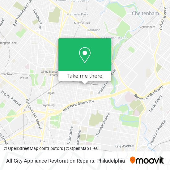 All-City Appliance Restoration Repairs map