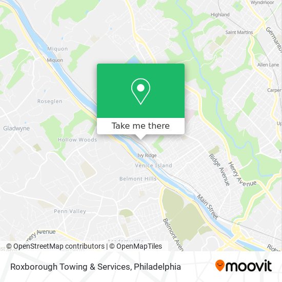 Roxborough Towing & Services map