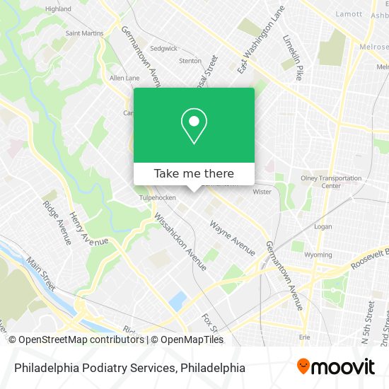 Philadelphia Podiatry Services map