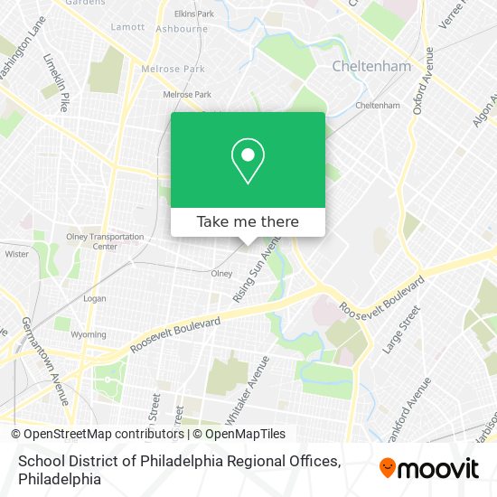 Mapa de School District of Philadelphia Regional Offices