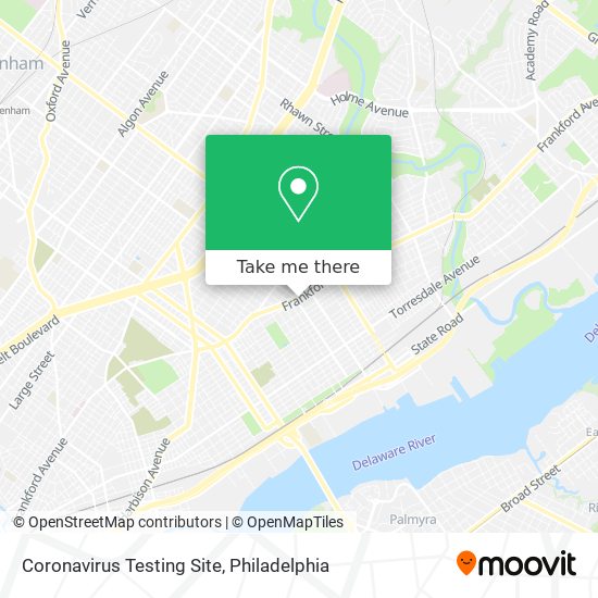 Coronavirus Testing Site map