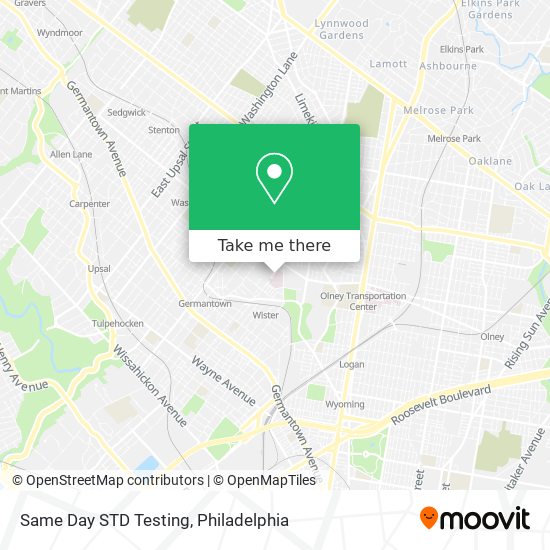 Same Day STD Testing map