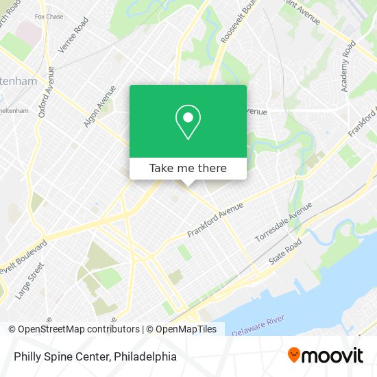 Philly Spine Center map