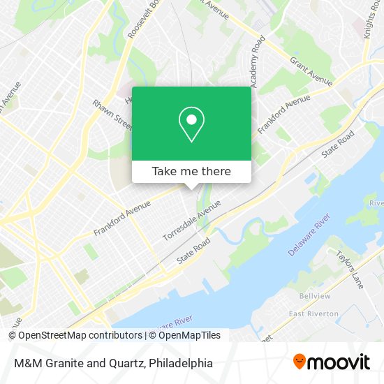 M&M Granite and Quartz map
