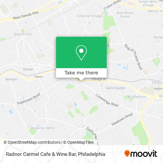 Mapa de Radnor Carmel Cafe & Wine Bar