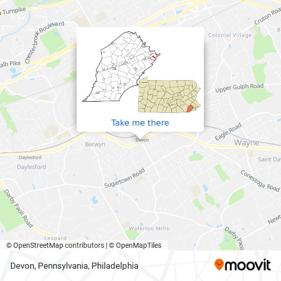 Mapa de Devon, Pennsylvania