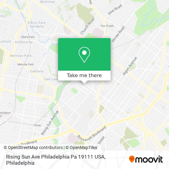 Rising Sun Ave Philadelphia Pa 19111 USA map