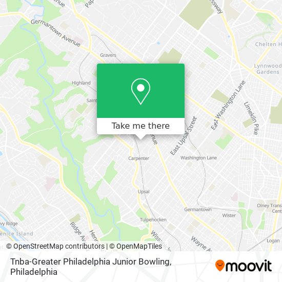 Tnba-Greater Philadelphia Junior Bowling map