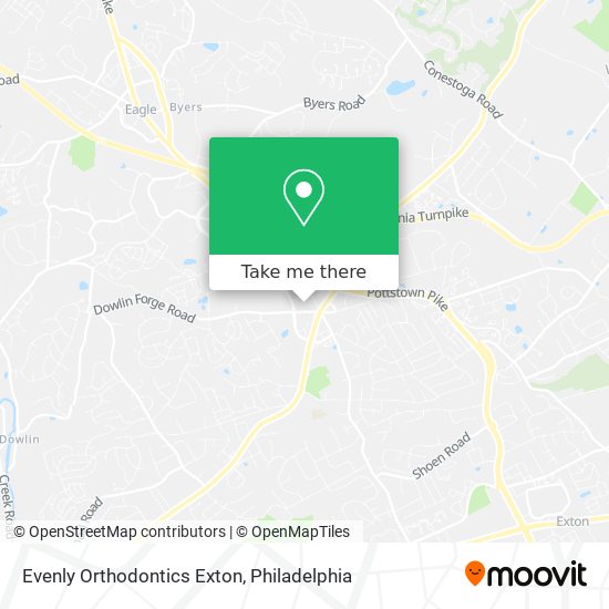 Evenly Orthodontics Exton map