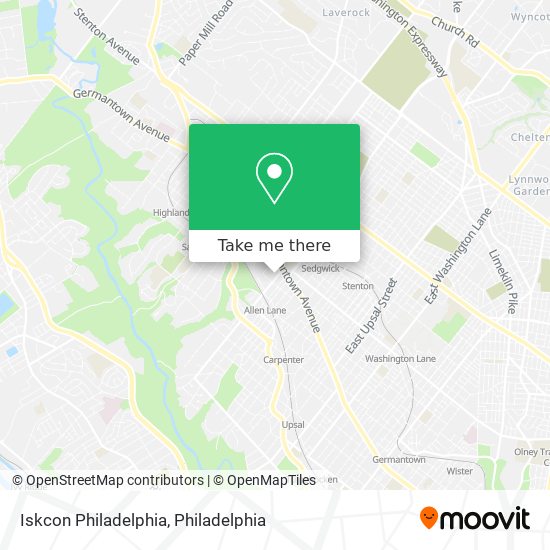 Mapa de Iskcon Philadelphia