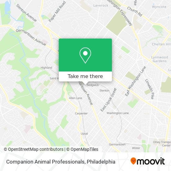 Companion Animal Professionals map