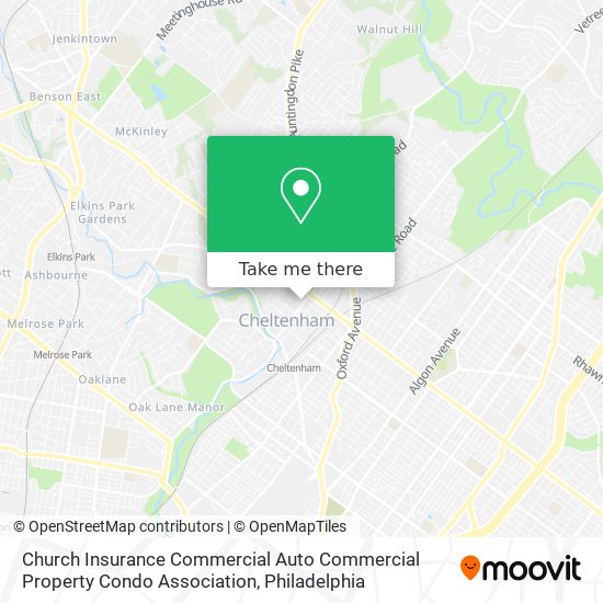 Mapa de Church Insurance Commercial Auto Commercial Property Condo Association