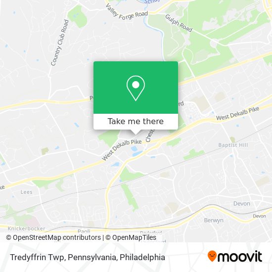 Mapa de Tredyffrin Twp, Pennsylvania