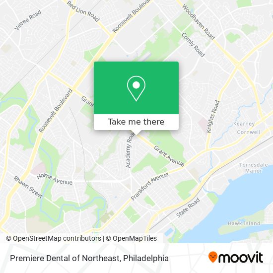 Premiere Dental of Northeast map