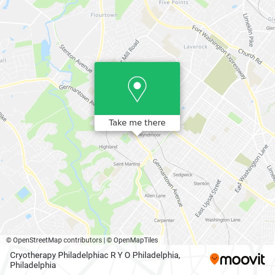 Cryotherapy Philadelphiac R Y O Philadelphia map