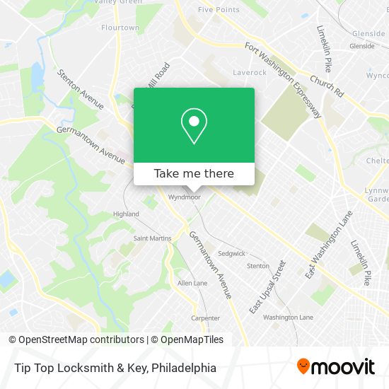 Tip Top Locksmith & Key map