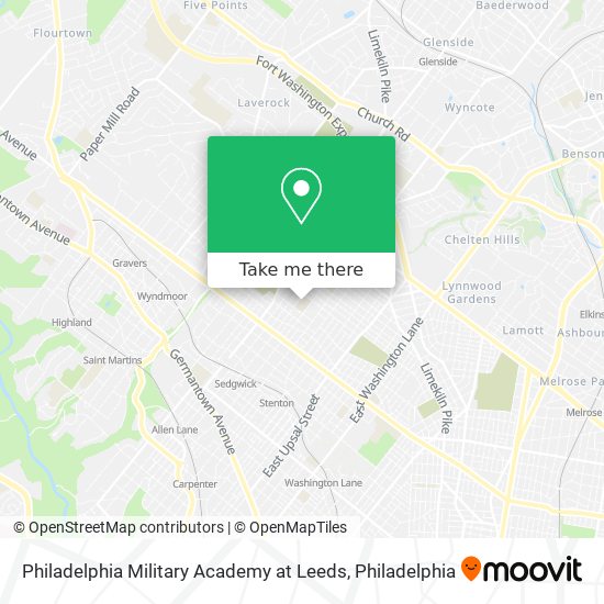 Mapa de Philadelphia Military Academy at Leeds