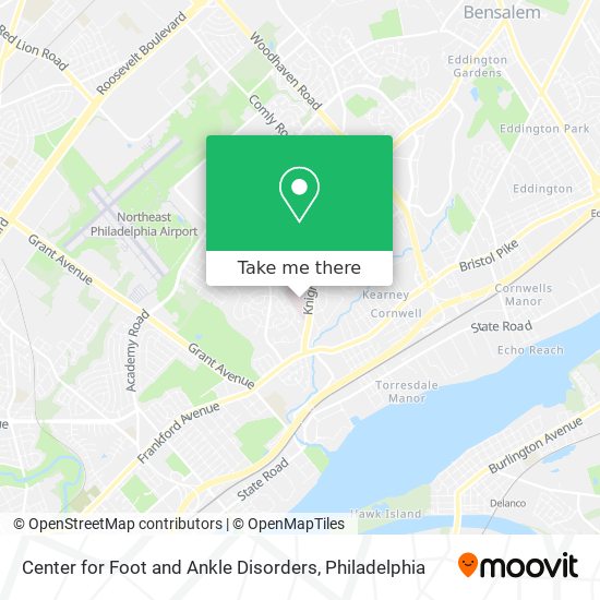 Mapa de Center for Foot and Ankle Disorders