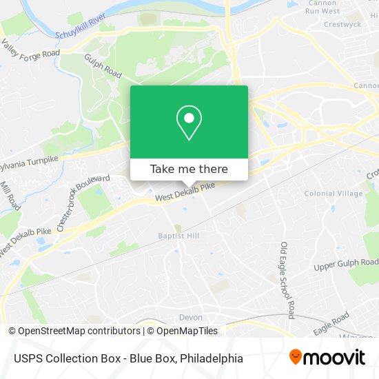 Mapa de USPS Collection Box - Blue Box