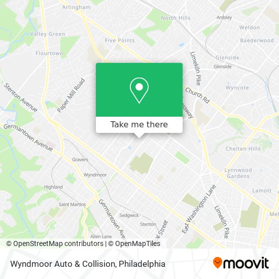 Wyndmoor Auto & Collision map
