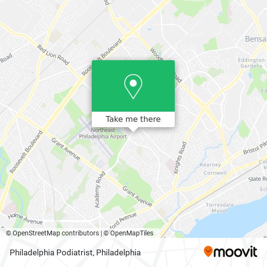 Philadelphia Podiatrist map