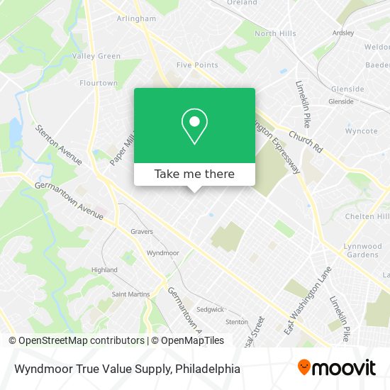 Wyndmoor True Value Supply map