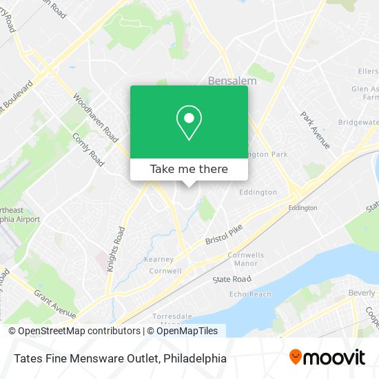 Tates Fine Mensware Outlet map