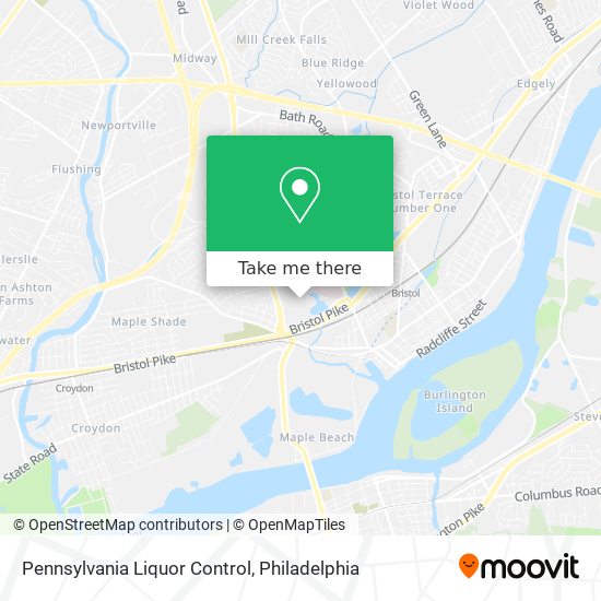 Mapa de Pennsylvania Liquor Control