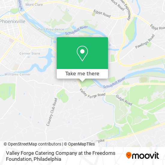 Valley Forge Catering Company at the Freedoms Foundation map