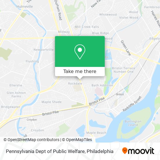 Pennsylvania Dept of Public Welfare map