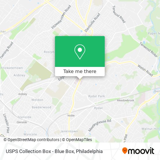 Mapa de USPS Collection Box - Blue Box