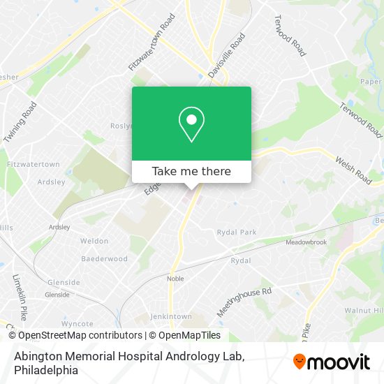Mapa de Abington Memorial Hospital Andrology Lab