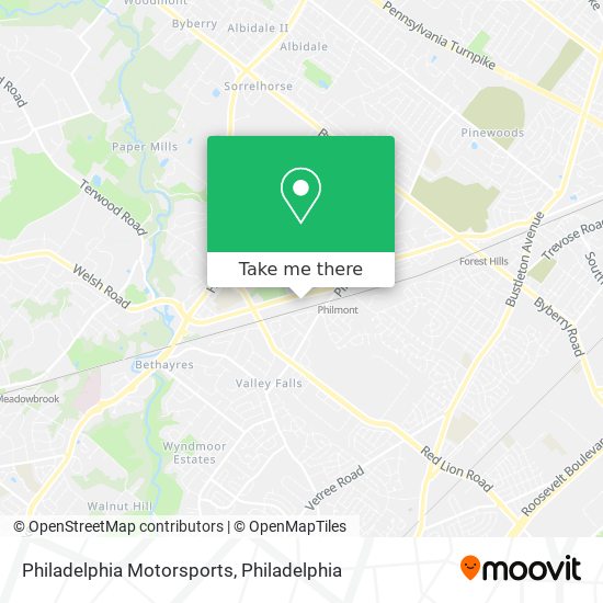 Mapa de Philadelphia Motorsports