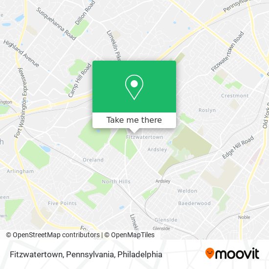 Fitzwatertown, Pennsylvania map