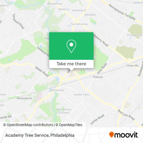 Academy Tree Service map