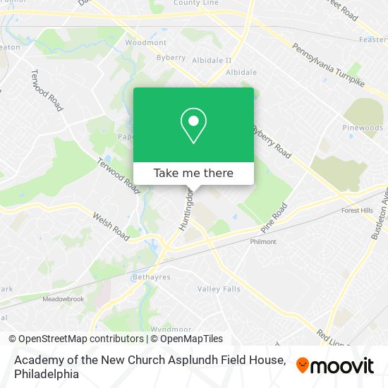 Academy of the New Church Asplundh Field House map