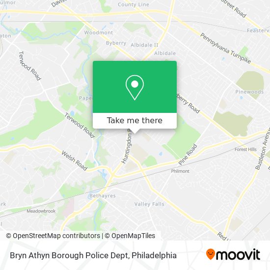 Mapa de Bryn Athyn Borough Police Dept