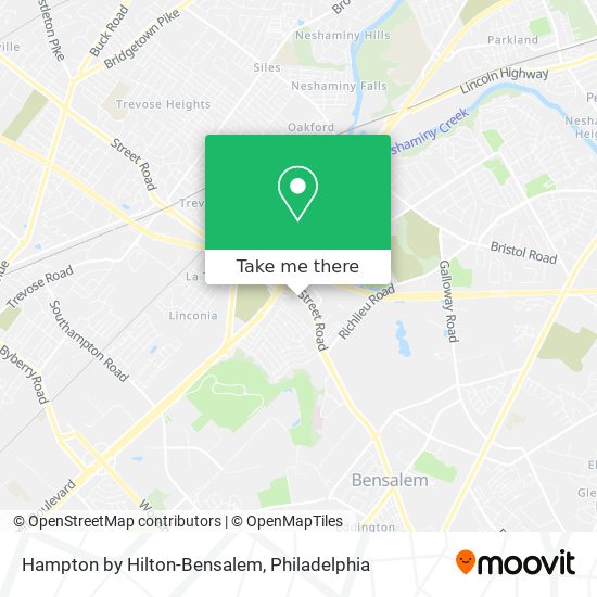 Hampton by Hilton-Bensalem map