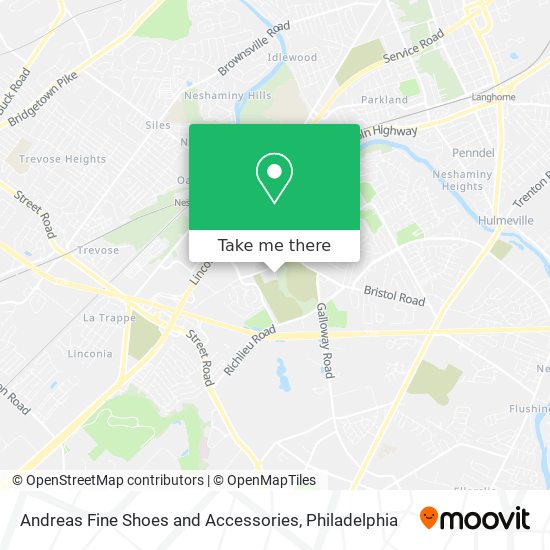 Andreas Fine Shoes and Accessories map