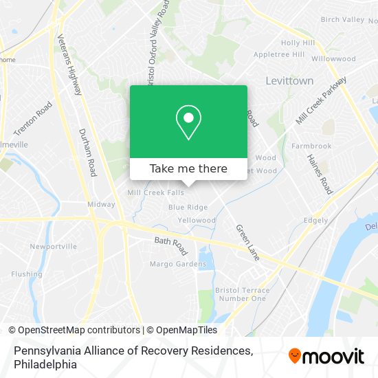 Pennsylvania Alliance of Recovery Residences map