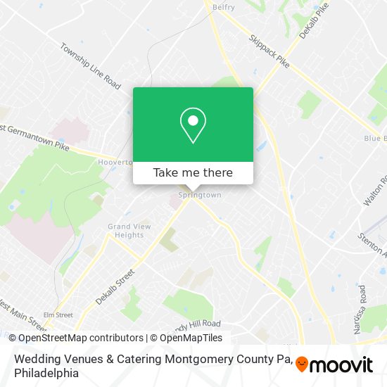 Mapa de Wedding Venues & Catering Montgomery County Pa