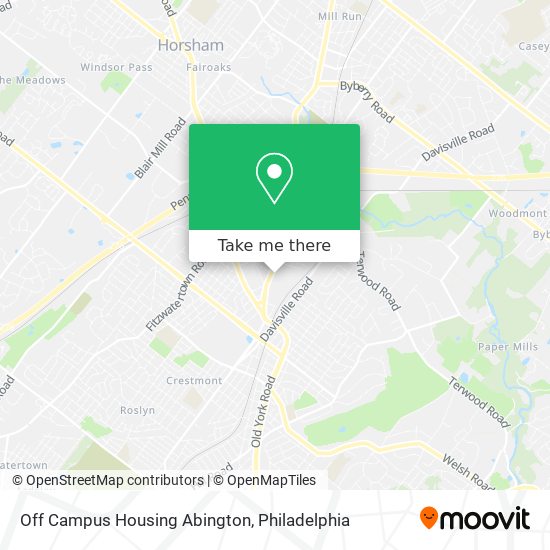 Mapa de Off Campus Housing Abington