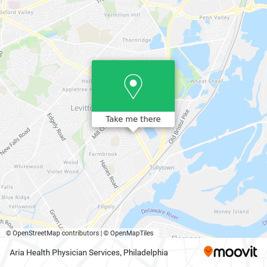 Aria Health Physician Services map