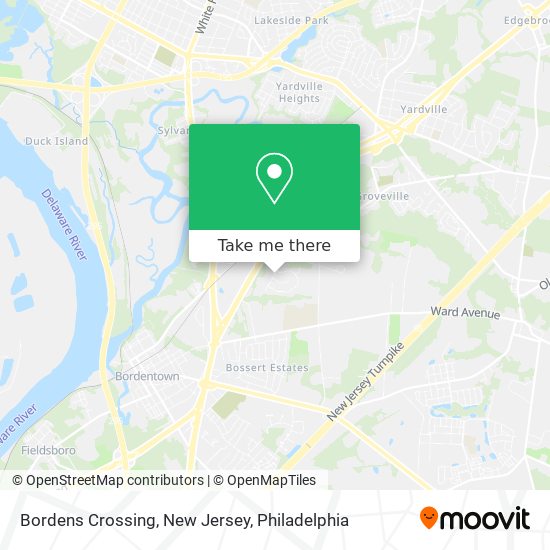 Mapa de Bordens Crossing, New Jersey