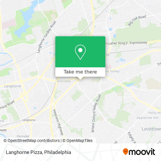 Langhorne Pizza map