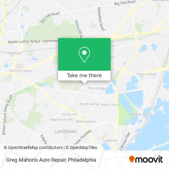 Greg Mahon's Auto Repair map