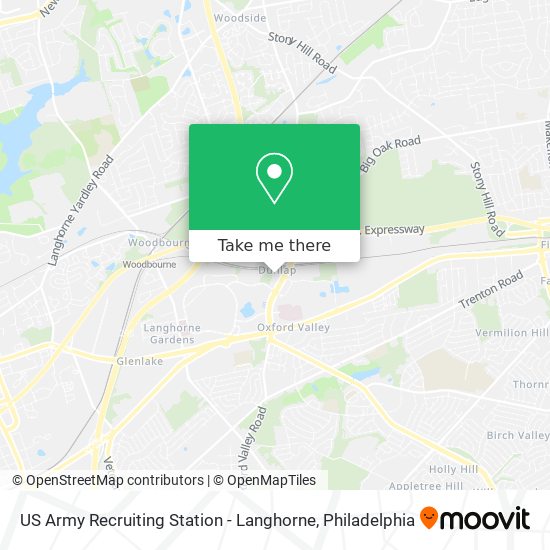 US Army Recruiting Station - Langhorne map