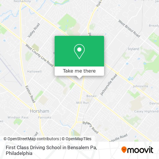 First Class Driving School in Bensalem Pa map