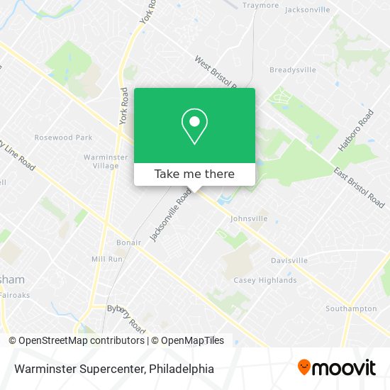 Mapa de Warminster Supercenter